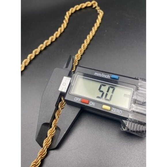 Vintage Monet Heavy 5 mm Rope Chain Necklace Gold Tone Signed 18" Layering - Picture 5 of 5